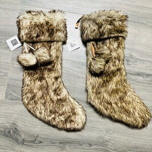 NWT Faux Fur Gift Craft Christmas Stockings